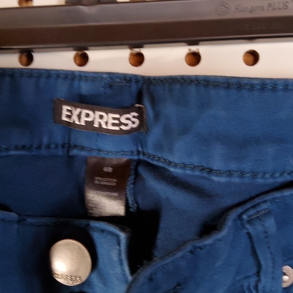 Express Skinny Pants Size 4R Teal Blue Great Condition - Picture 3 of 6